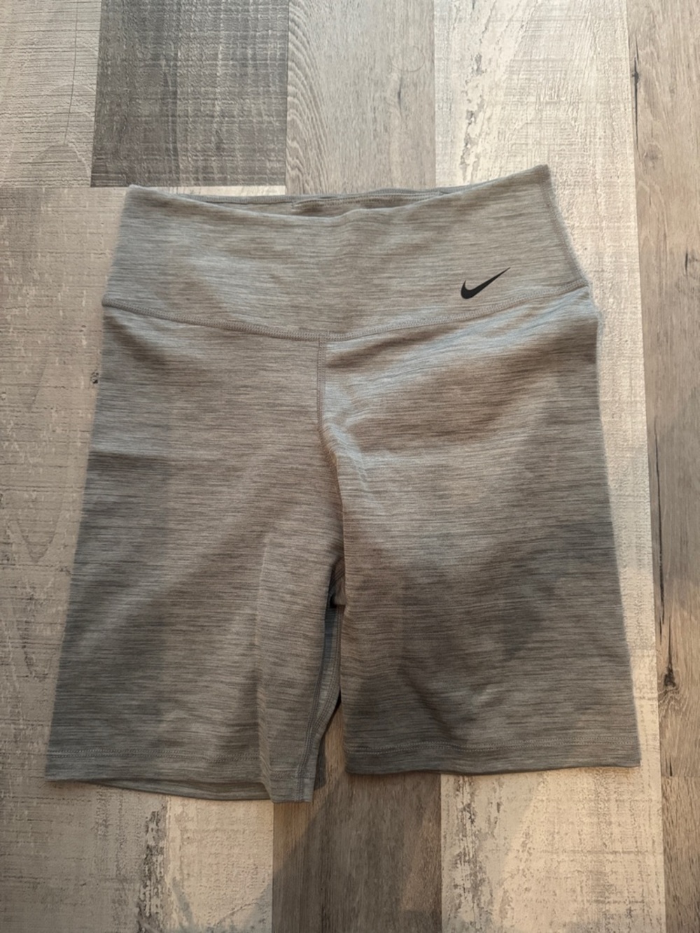 Nike Light Gray High-Rise dri fit shorts size small